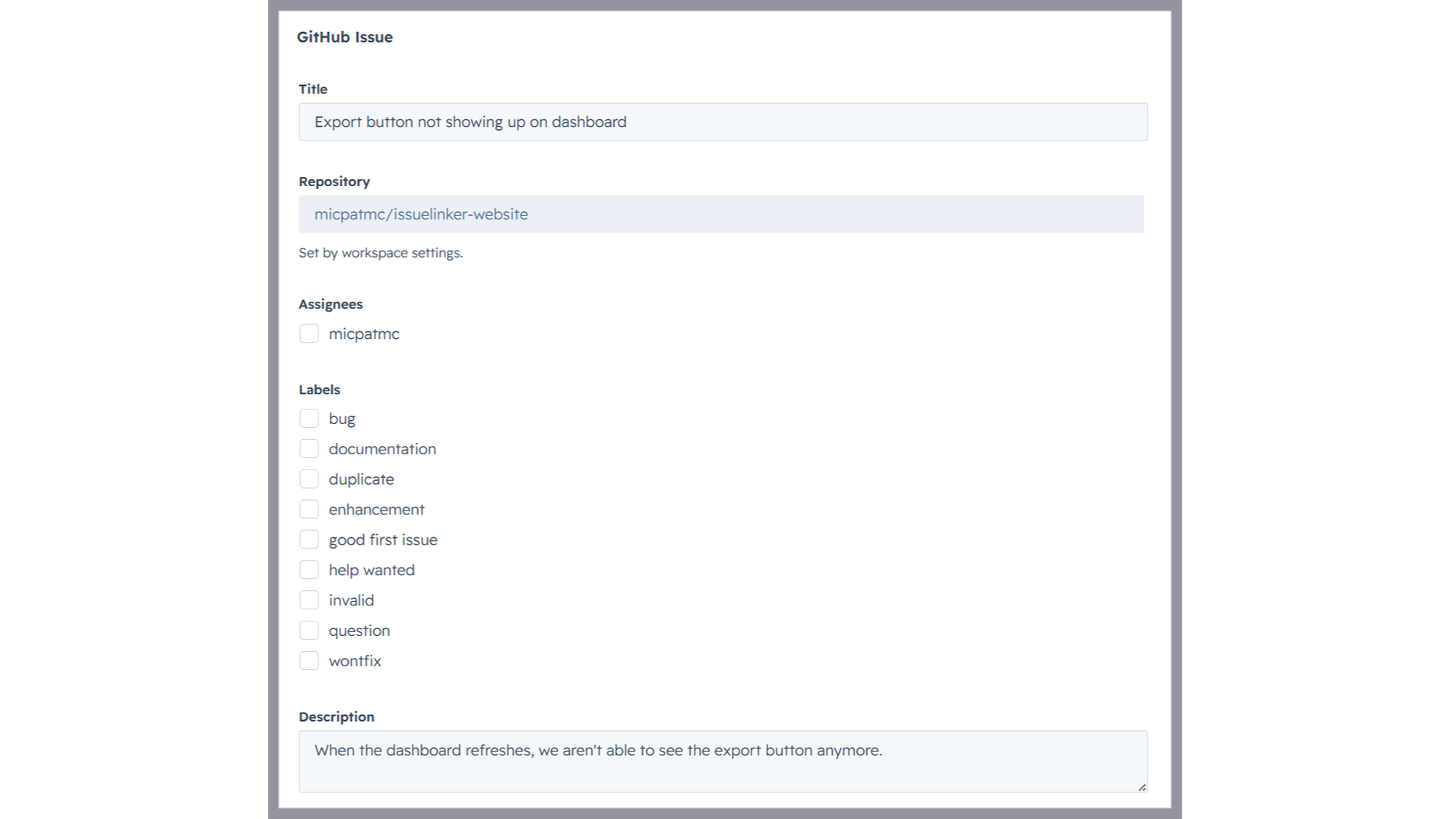 Create a GitHub issue from a HubSpot ticket.